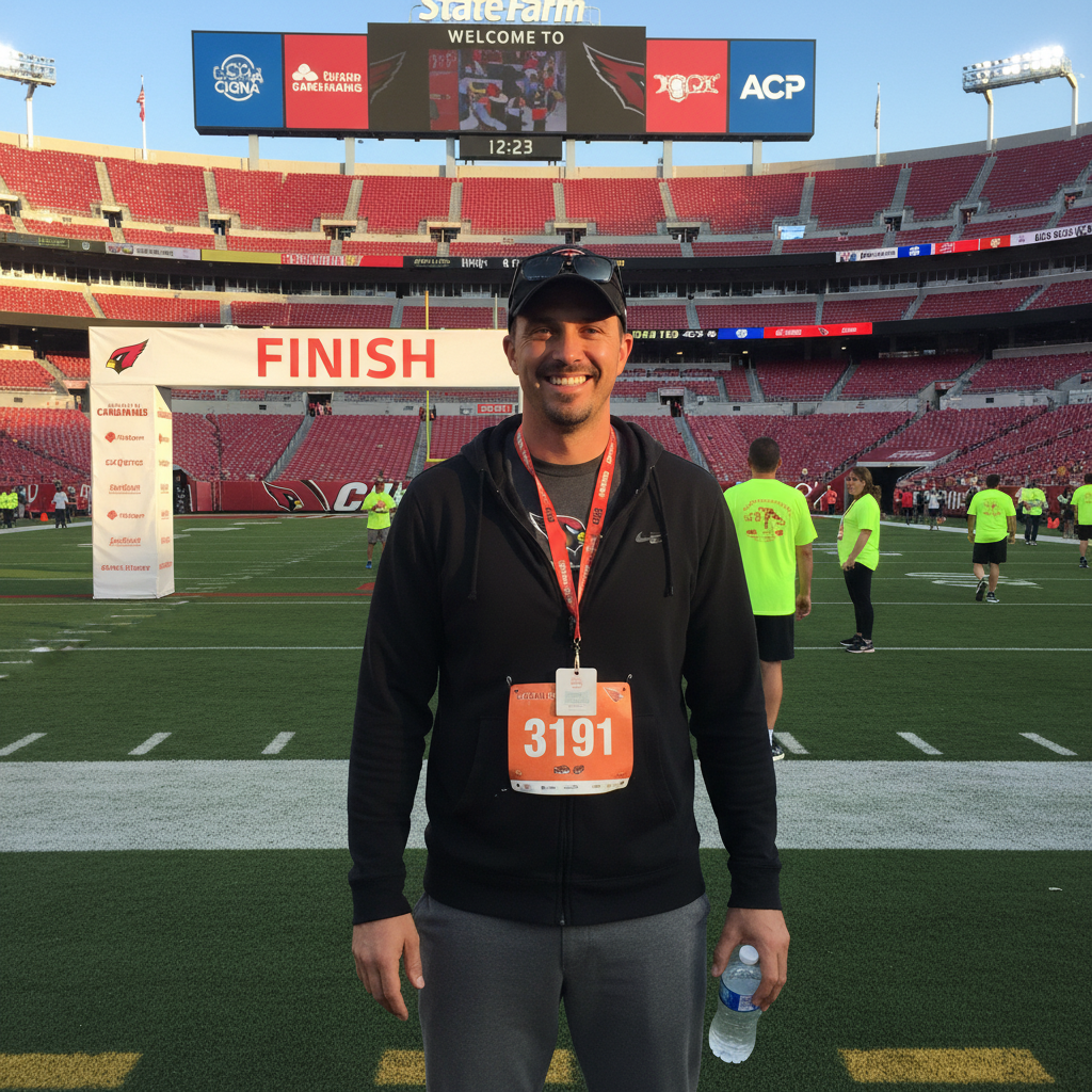 Techbros® CEO Sarkes Mkrdichian at Cardinals Climb finish line — Arizona ITAD industry leader
