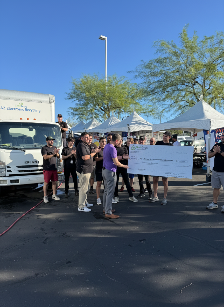 Techbros® electronics recycling company donating to Big Brothers Big Sisters Arizona nonprofit