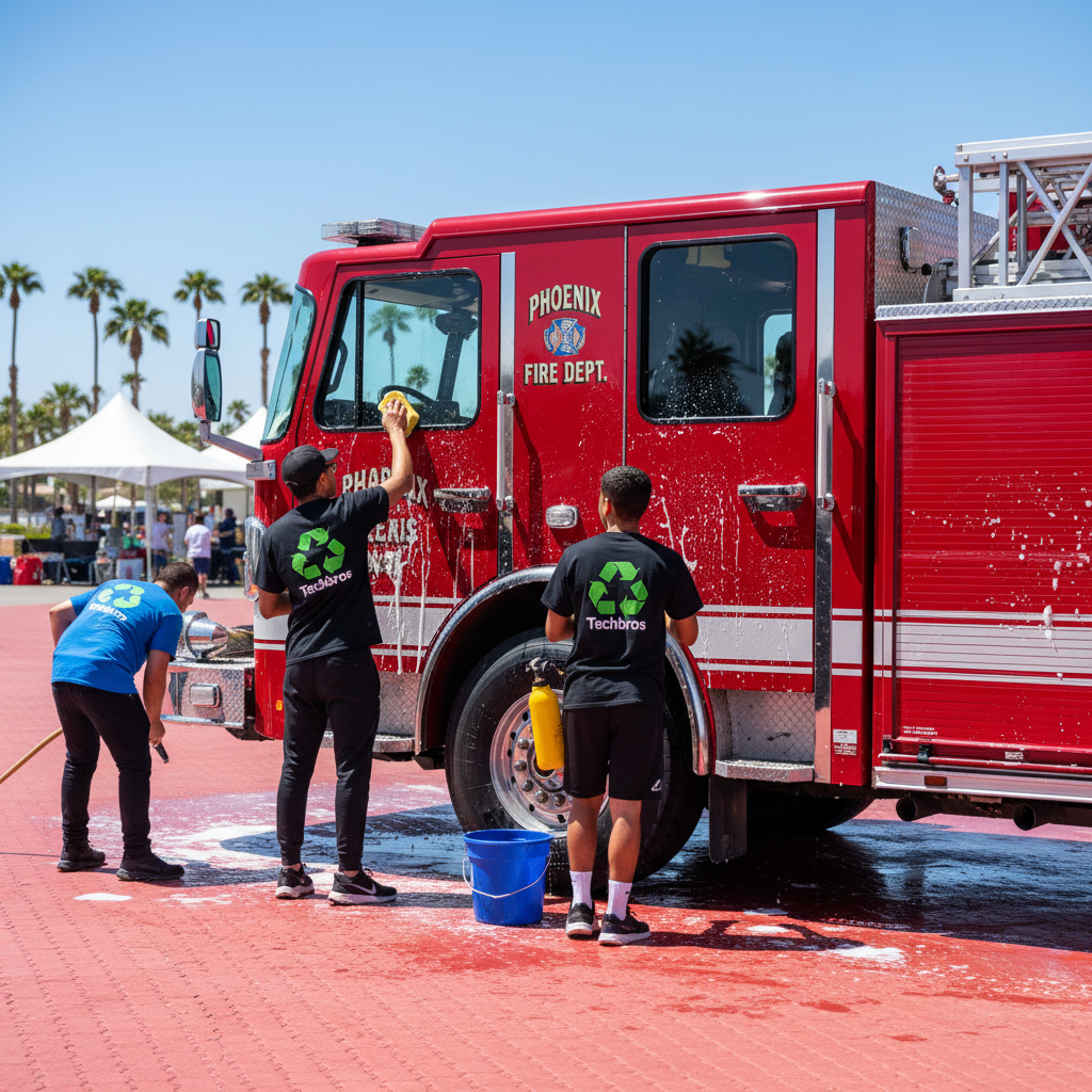 Techbros® electronic recycling team at Paul's Car Wash charity event 2025